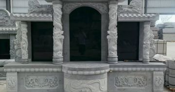 陇南 芝麻灰高档墓碑，土墓，可定制