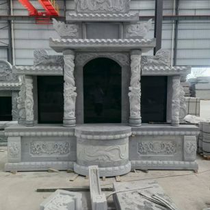 陇南 芝麻灰高档墓碑，土墓，可定制