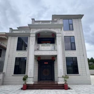 陇南 芝麻白石材别墅干挂案例展示