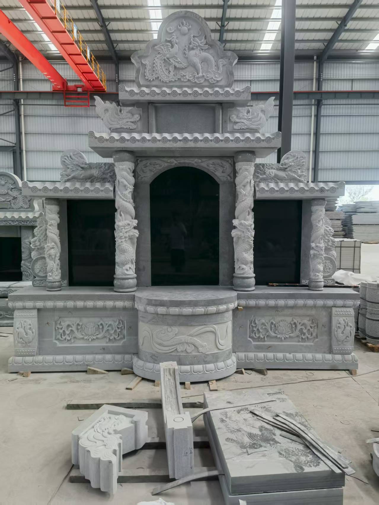 陇南 芝麻灰高档墓碑，土墓，可定制
