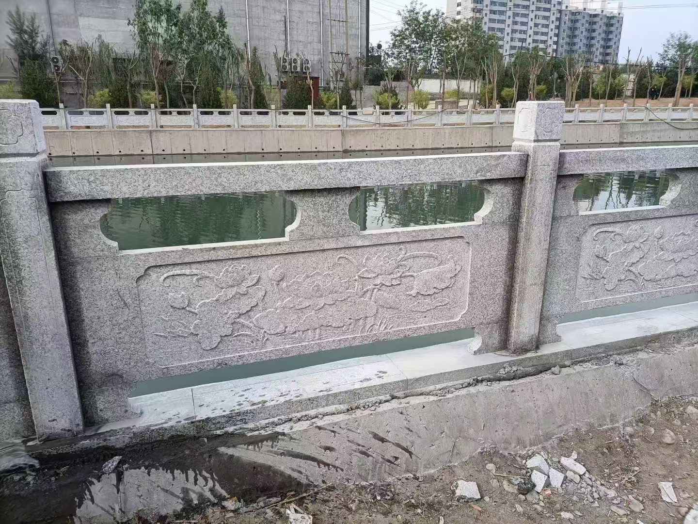 陇南 芙蓉白大花桥梁、河道，石材栏杆、围栏、护栏